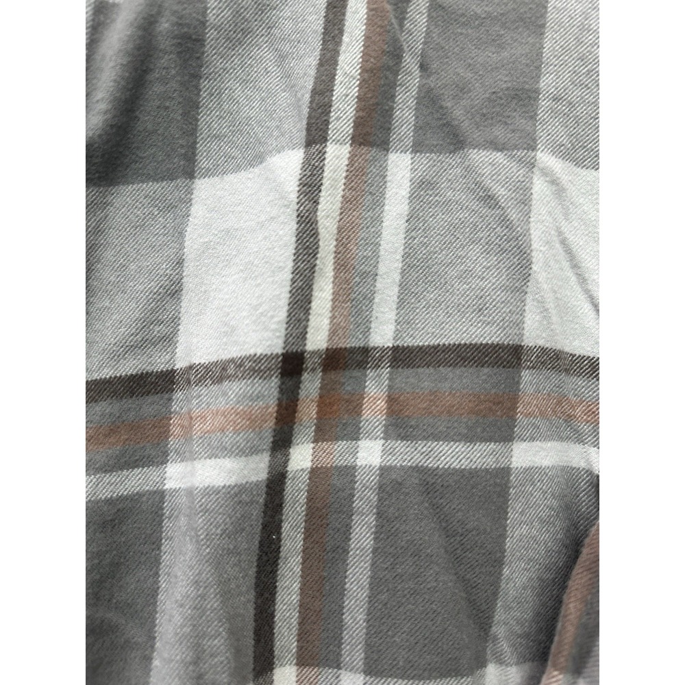 Lands' End M (10-12) Flannel Grey Button Up Women's Super Soft Long Sleeve Warm - Picture 3 of 7